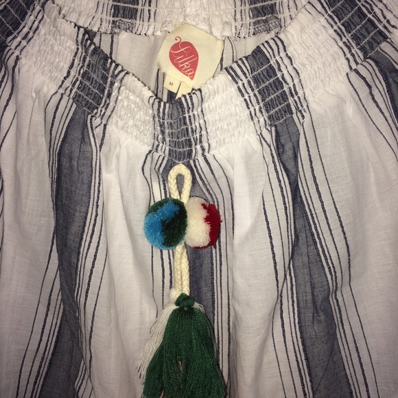 Anthropologie Lilka Playa Striped Off Shoulder Top - Picture 7 of 12